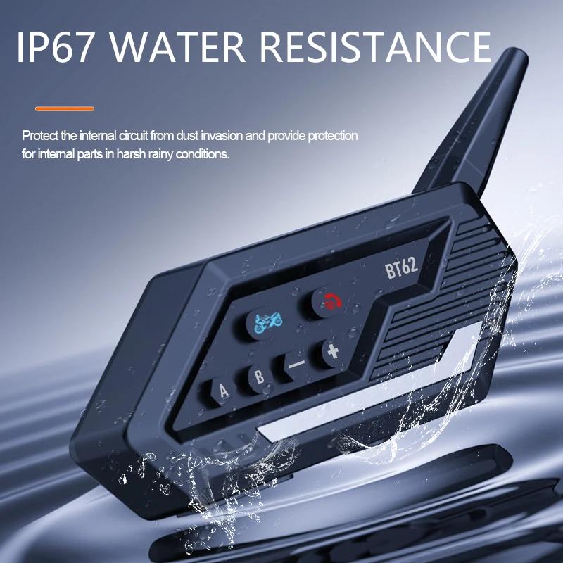 Kebidumei Motorcycle Helmet Bluetooth Intercom Headset Wireless Hands-free Waterproof 800m Intercomunicador Speaker Earphone