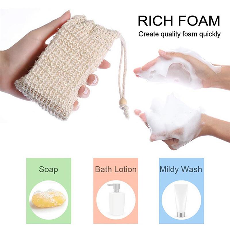 Soap Bar Sisal Soap Bag Shower Bath Sisal Soap Bag Exfoliating Soap Saver Pouch
