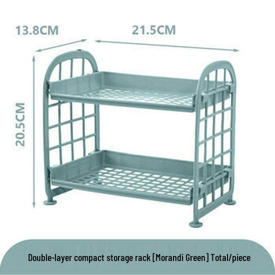 מתקן אחסון שולחני דו-שכבתי רב-תכליתי בקיבולת גדולה לחפצים קטנים