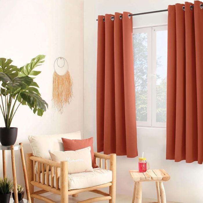 1 Thermal Curtain 135 X 180 Cm Glacier Terracotta
