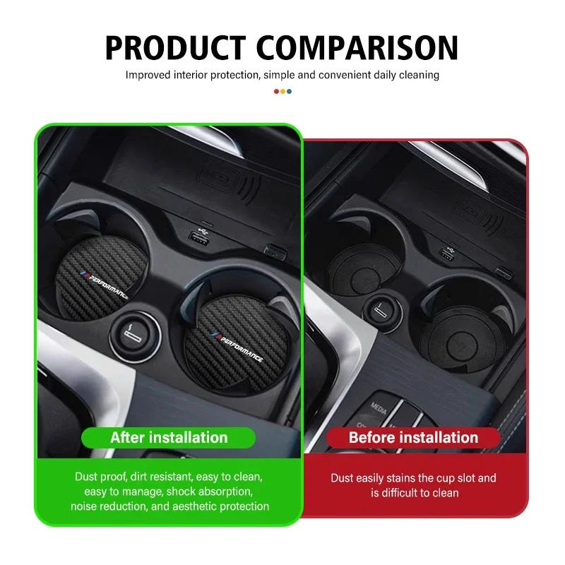 BAAY1 Car Sticker For BMW For BMW Car Universal Cup Holder Anti-Slip Insert Coasters Pads Accessories E30 E34 E36 E39 E46 E52 E53 E60