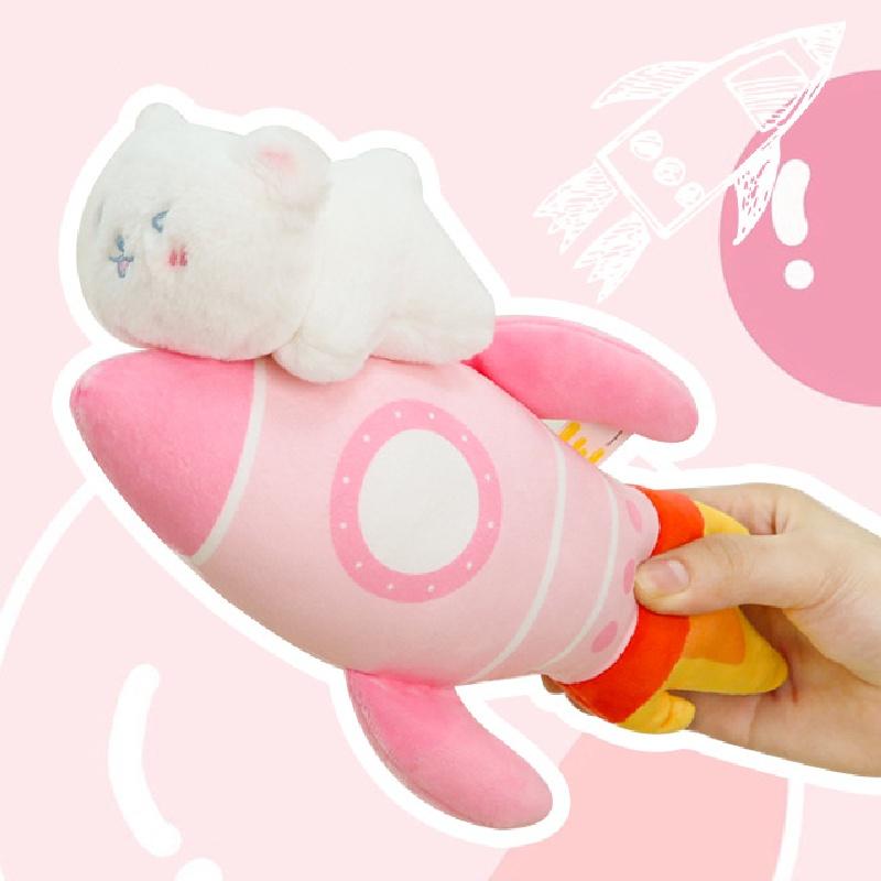 

Star Angel Rocket Bear Plush Toy Stuffed Animal Doll Decor Pp Filling Cotton Rocket