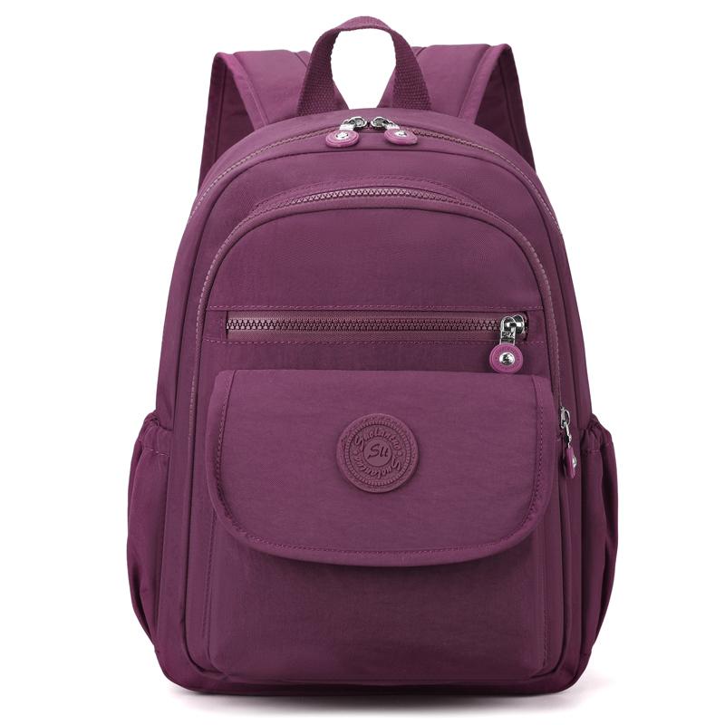 Ladies' Lightweight, Large Capacity Stylish Black Commuter Travel Backpack with Adjustable Shoulder Straps, School and Leisure B