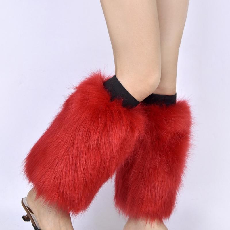 Boots Covers Women Solid Color Sexy Faux Fur Leg Warmer Calf Socks Party Costume