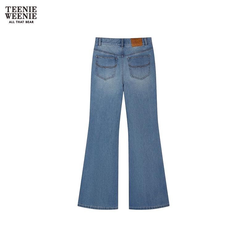 Teenie Weenie Bear Letter Denim Jeans for Women