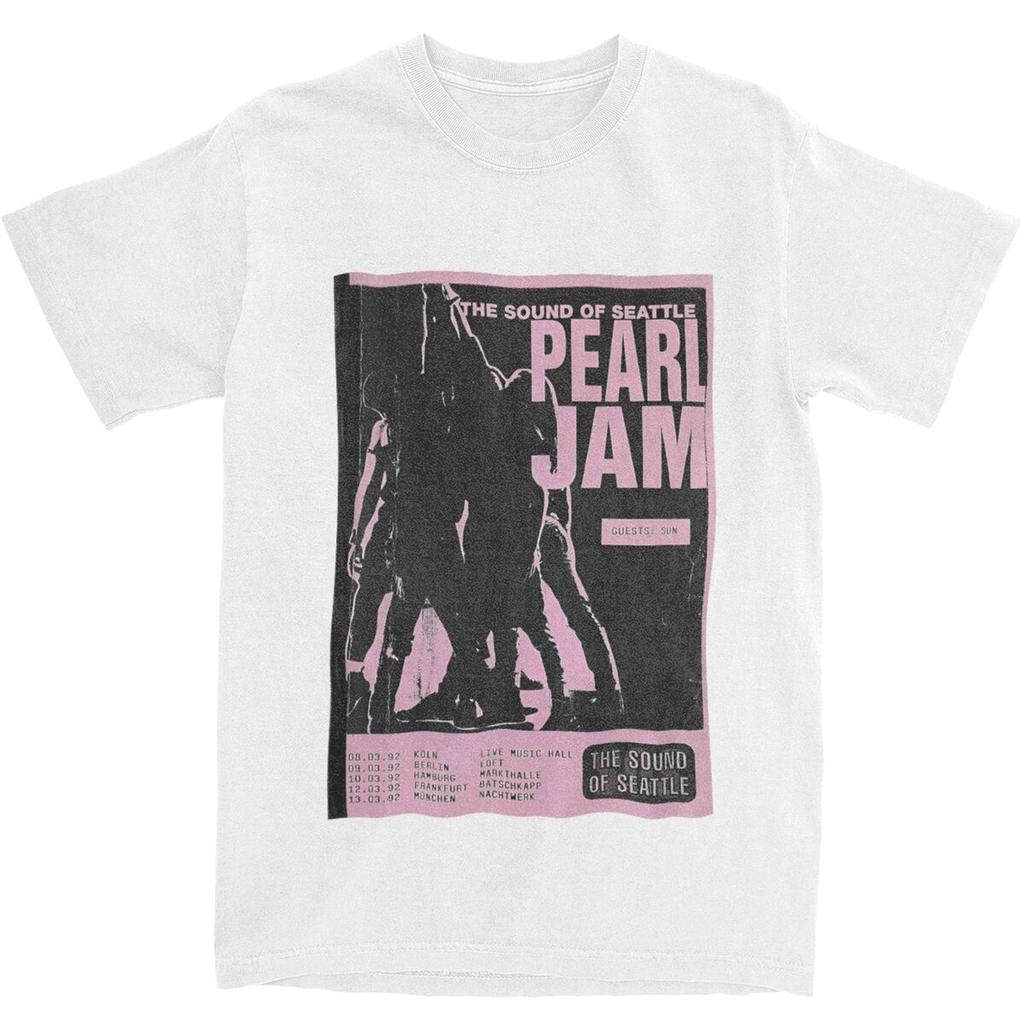 Pearls Jams Poster T-Shirt Herren Y2K Lustige Baumwoll-T-Shirts Sommer Atmungsaktive Freizeit-Tees Design Übergröße Kleidung
