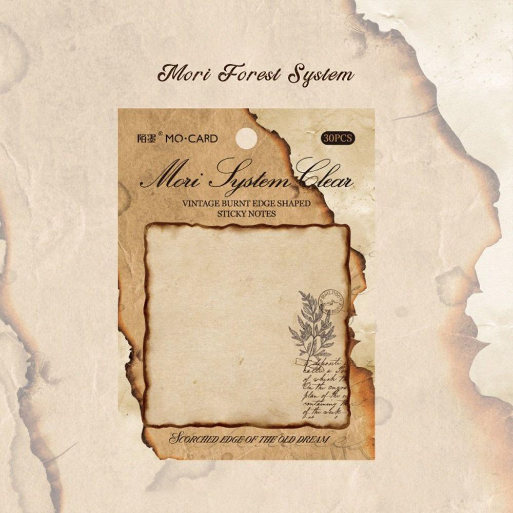 Self-adhesive Sticky Notes Vintage Burnt Series Tearable Note Pad To Do List Notepads  Student