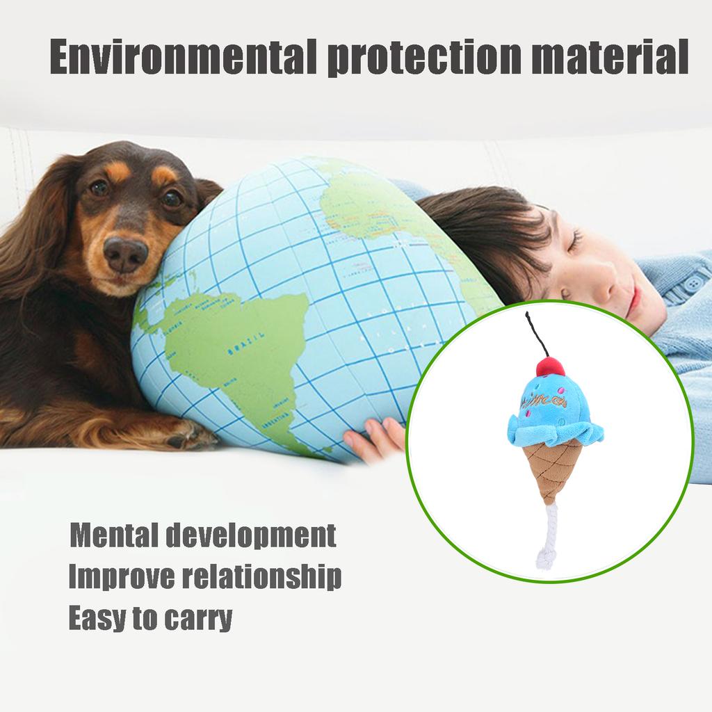Pet Ice Cream Plush Toys Soft Stuffed Plush Toys Squeaky Chewing Toy for Puppies