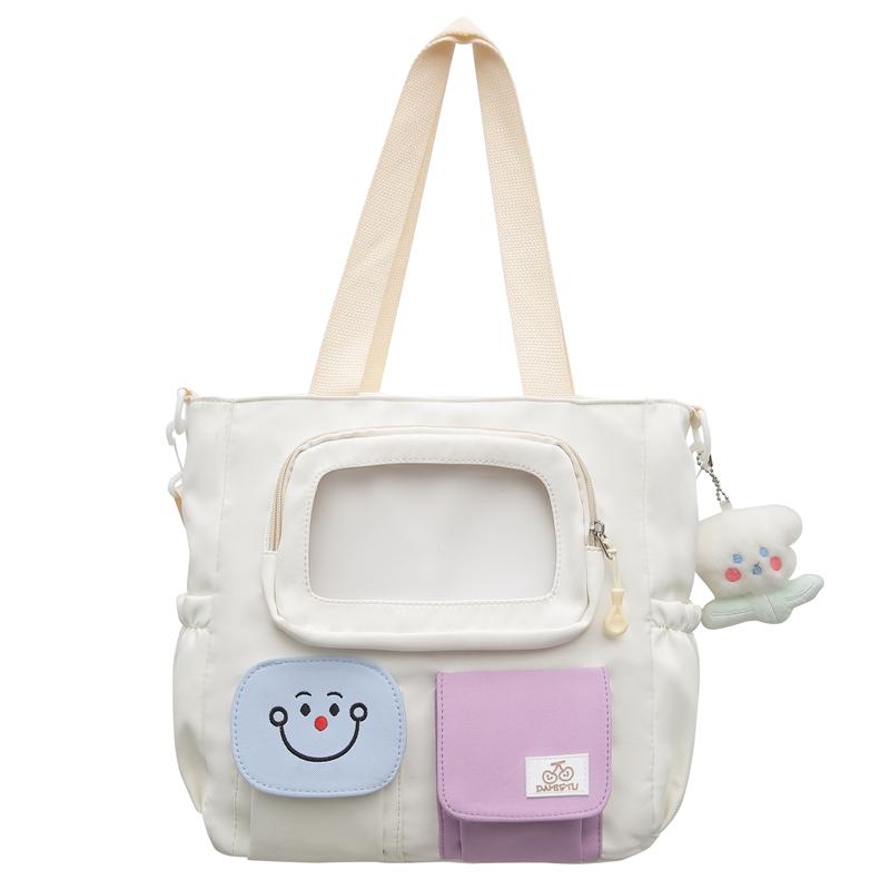 Student Large Capacity Crossbody Bag Color Block Girl Shoulder Bag Book Bag Handbag