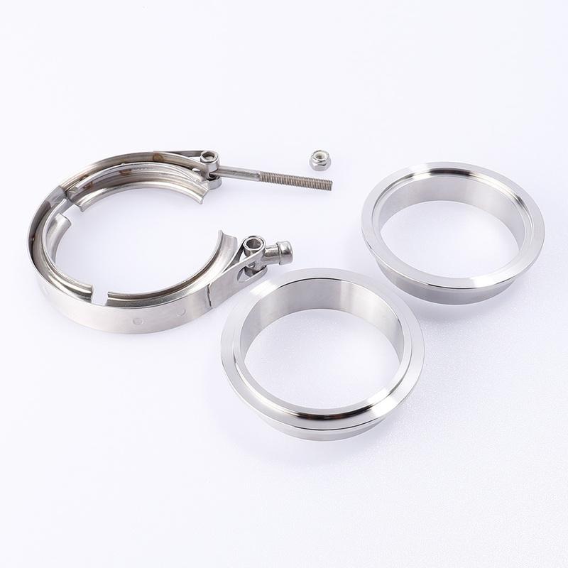 Car 304 Stainless Steel V Band Clamp Kits Turbo Exhaust Pipe Vband Clamp Male Female Flange V Clamp Universal