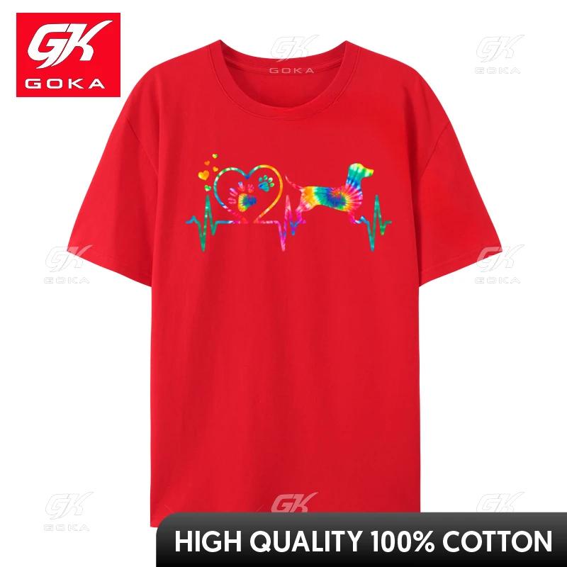 Dachshund Doxie Weenie Mom Dad Heartbeat Hip Hop Unisex T Shirt Dabbing Christmas SnowUnisex Heartbeat Ekg Printing T Shirts T Shirt S