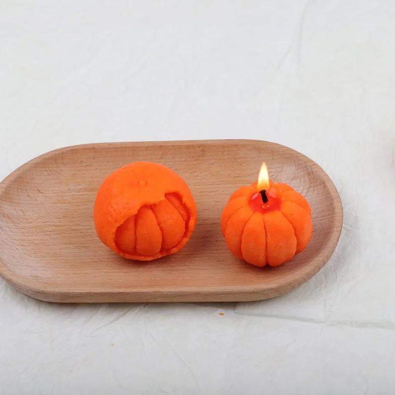 1PC Orange Shape Wax Decoration Mold Creative Peeling Orange Scented Candle Silicone Mold