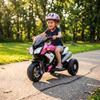 Kids Electric Motorcycle, 6V Ride on Motorcycle with 3 Wheels, LED Headlight, Music, Horn for Boys Girls 3-5 Years, Pink