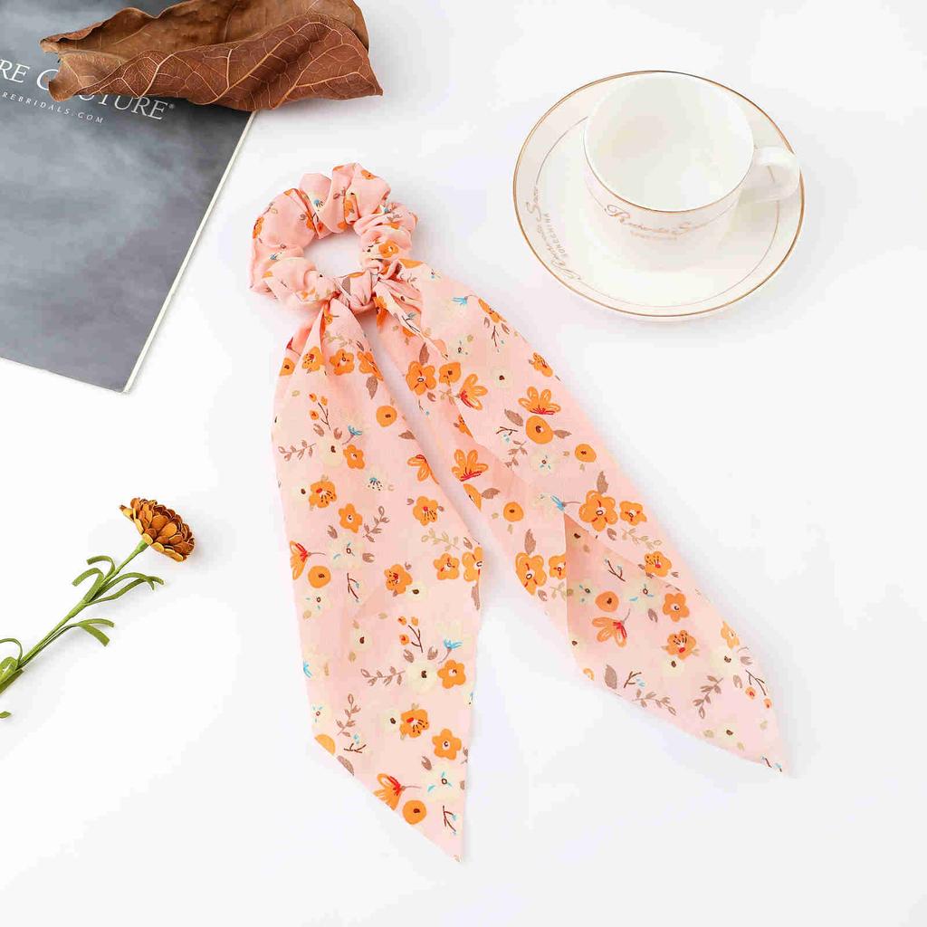 Fashion Dots Scrunchies Long Rope Korean Ties For Women Ponytail Scarf Sweet Elastic Band Hair Accessories
