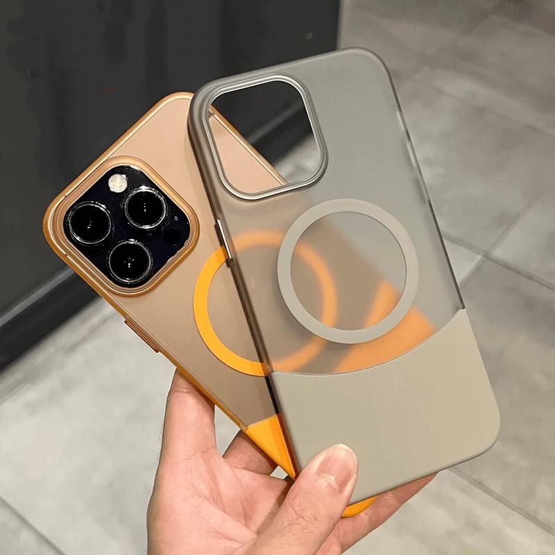 Original Ultra Thin Matte Magnetic Wireless Charge 2 IN 1 Clear Case For For Iphone 15 14 Plus 13 12 11 Pro Max Magsafe Hard Cover