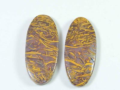 18X39X05 MM Natural Mariam Jasper Matched Pair Oval Cabochon Gemstone 69Cts SK-3411