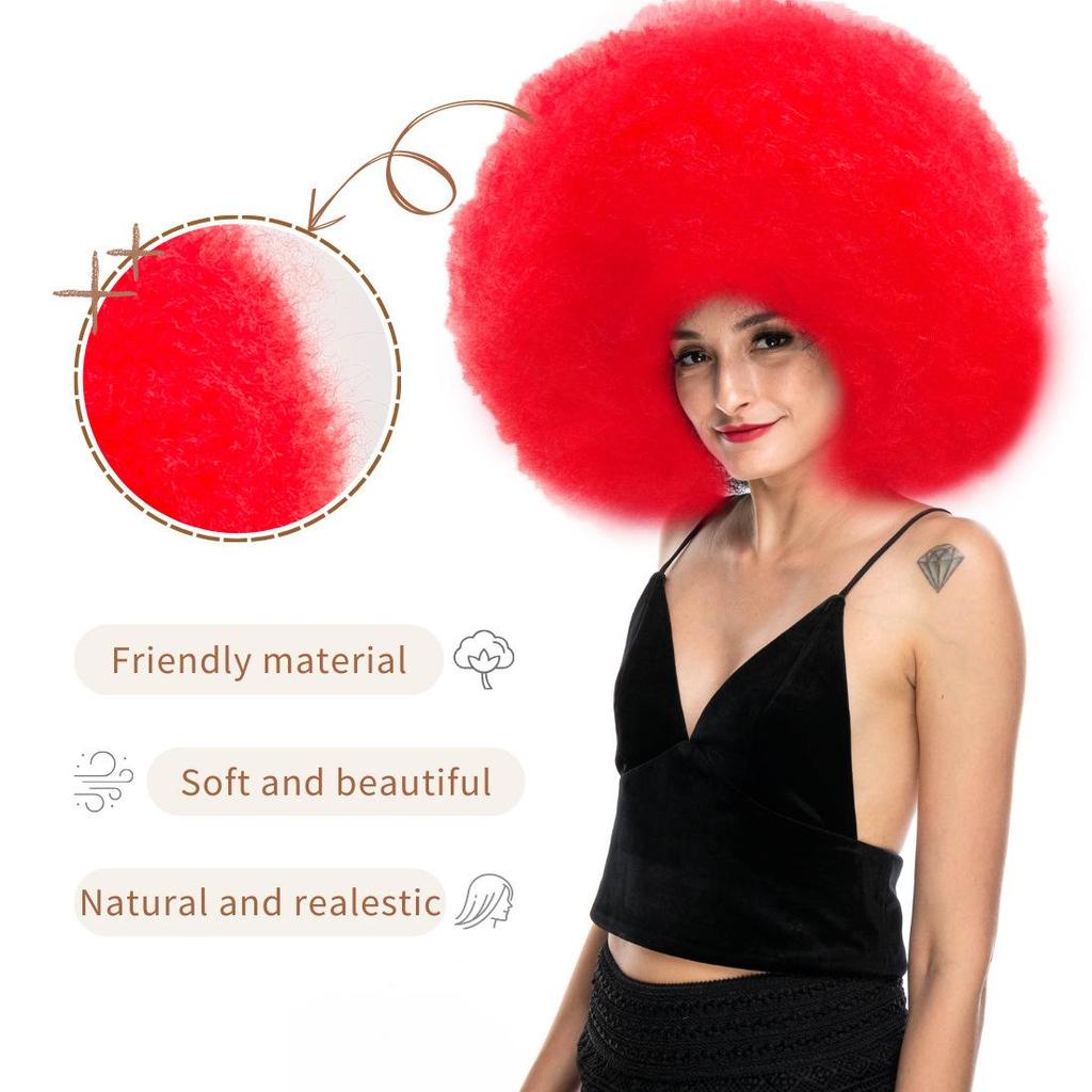 70's Afro Curly Synthetic Wigs for Women Large Bouncy and Soft Natural Looking for Daily Party Cosplay Costume Halloweeen