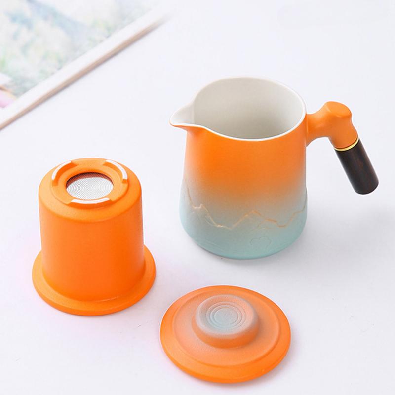 Kinesiskt Kung Fu Te-set Bärbart Utomhus Resa En Kannas Fyra Koppar Set Camping Kök Picknick Hotell Keramiskt Te-set Gåva 2025 Ny