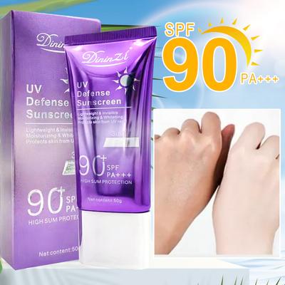 Protezione solare SPF90+++ Crema solare schiarente per viso e corpo Protezione solare per bambini per pelle grassa Protezione UV Defense resistente all'acqua e al sudore 50g