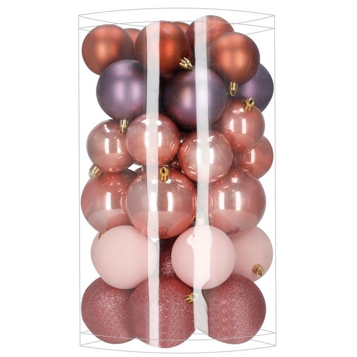 Ornements d'arbre de Noël - SPRINGOS - Ensemble de 40 décorations incassables - Vert - Plastique - Rond