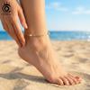 ORSA JEWELS Elegant Layered 925 Sterling Silver Lock Anklet for Women Adjustable Summer Fashion Foot Chains Jewelry SA106