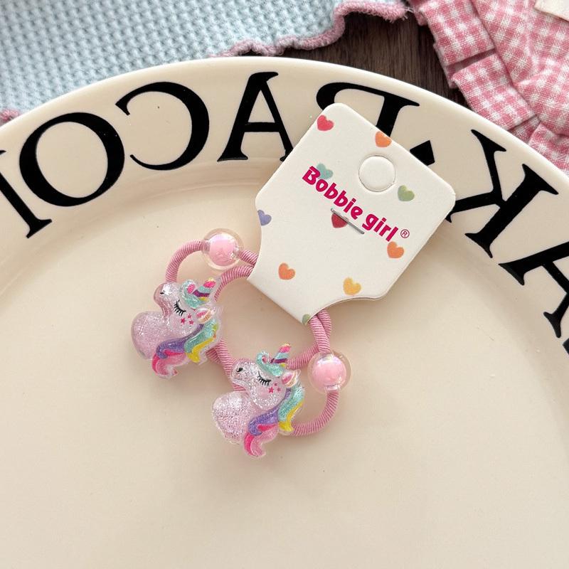 2 Stück Hübsche Glitzernde Regenbogen Elastische Haarbänder für Mädchen Kinder Haaraccessoires Baby Kopfschmuck Bänder