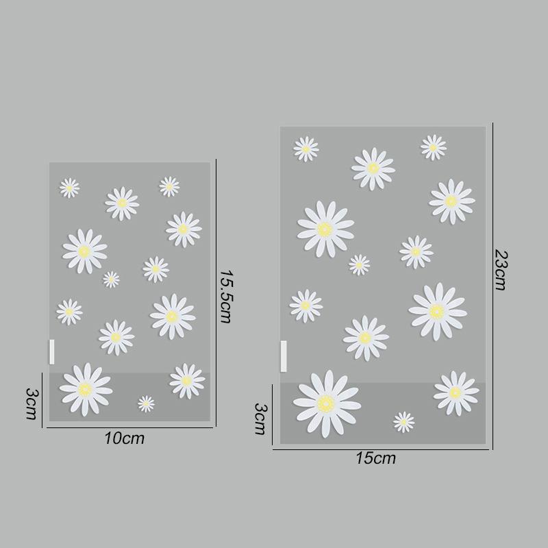 50/100Pcs Daisy Flower Candy Bags Transparent Cookie Biscuit Baking Packaging Bag Wedding Birthday Party Gifts Wrapping Supplies