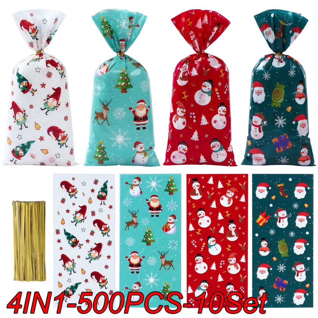 50Pcs/set Christmas Fruit Sticks Disposable Bamboo Sticks Snowflake Christmas Tree Elk Santa Claus Snowman Sticks Xmas Ornaments