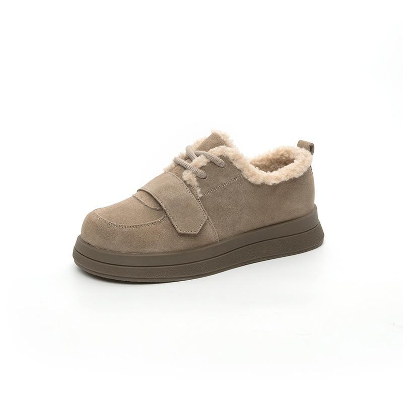 Kožešina integrovaná sněhová dámská zimní sametová zateplená bavlněná obuv na suchý zip
