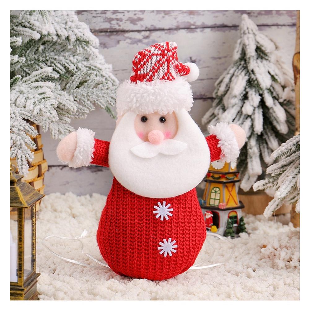 Christmas Knitted Candy Bag Plush Toy Present Pouch for Fruit Decor Xmas