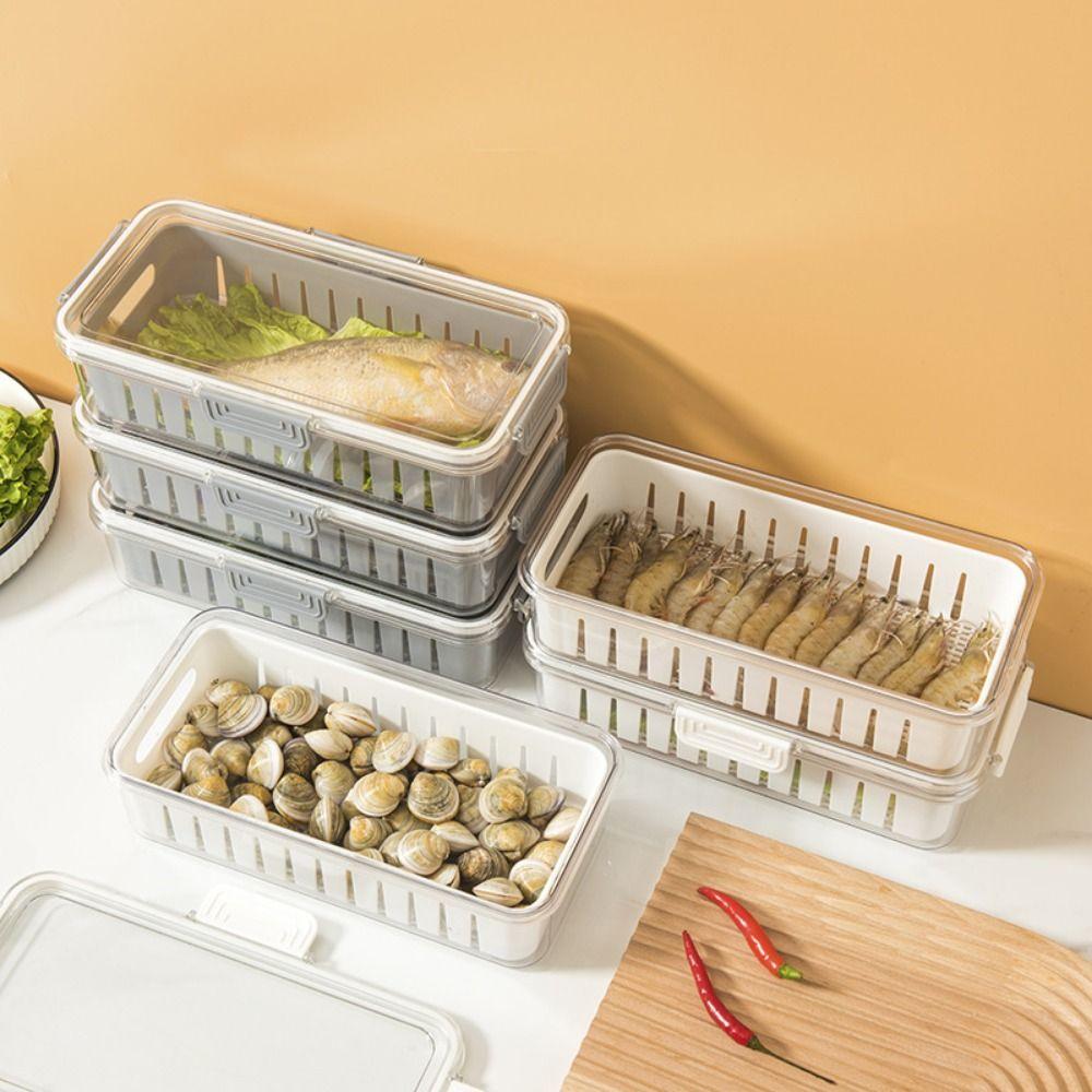 Removable Food Storage Containers Stackable Fruit Vegetable Storage Box Fresh-keeping Box  Freezer