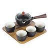 Portable Ceramic Kung Fu Tea Set with Bag – Includes One Pot, Four Cups, and Side Handle for Outdoor or Car Use