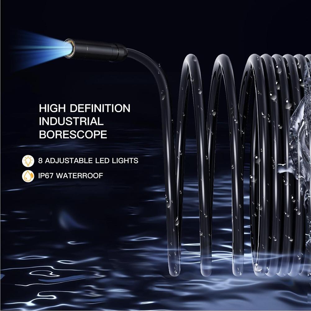 Cameră Endoscop Industrial HD 1080P Ecran IPS 4.3 Inch Borescop Inspecție Canalizare IP67 Impermeabil Obiectiv 8mm pentru Reparații Țevi Auto