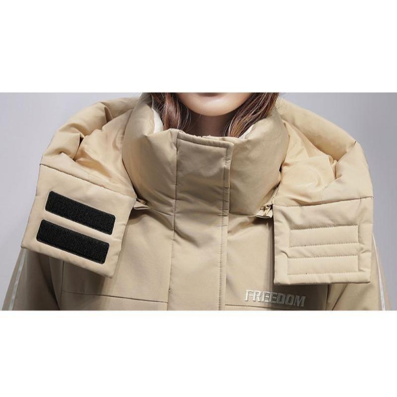 Abrigo Largo Acolchado de Moda para Mujer Cálido Ropa de Trabajo Chaqueta Parka Ajustada Invierno Algodón Ropa Exterior Moda