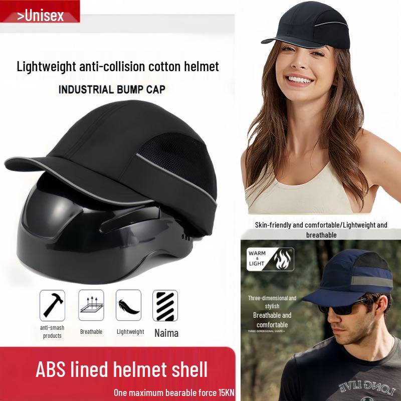 Căciulă de siguranță ușoară, respirabilă, din bumbac, cu căptușeală ABS - Rezistentă la impact și cădere