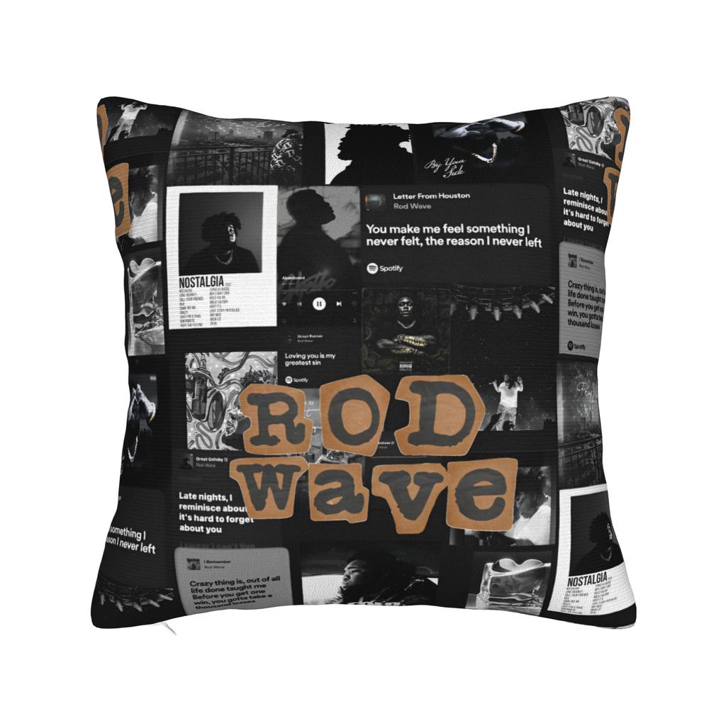 Printed Rod Wave Hip Hop Rapper Pillowcase Polyester Cushion Cover Decorative Singer Music Pillow Case Cover Home Zipper