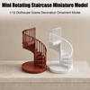 Miniatur-Wendeltreppe, Winziges Retro-Treppenmodell, Miniaturtreppen-Nachbildung für Puppenhaus im Maßstab 1:12, Miniatur-Szenen