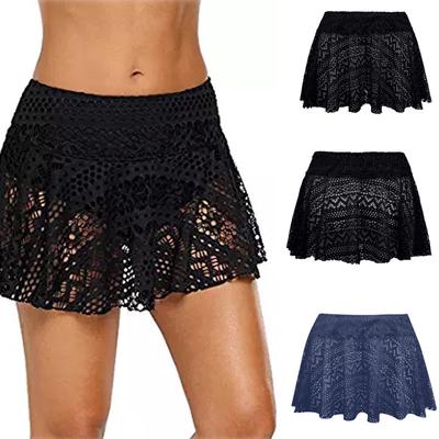 Women/'s Skirted Bikini Bottom High Waisted Shirred Bottom Ruffles Swimwear