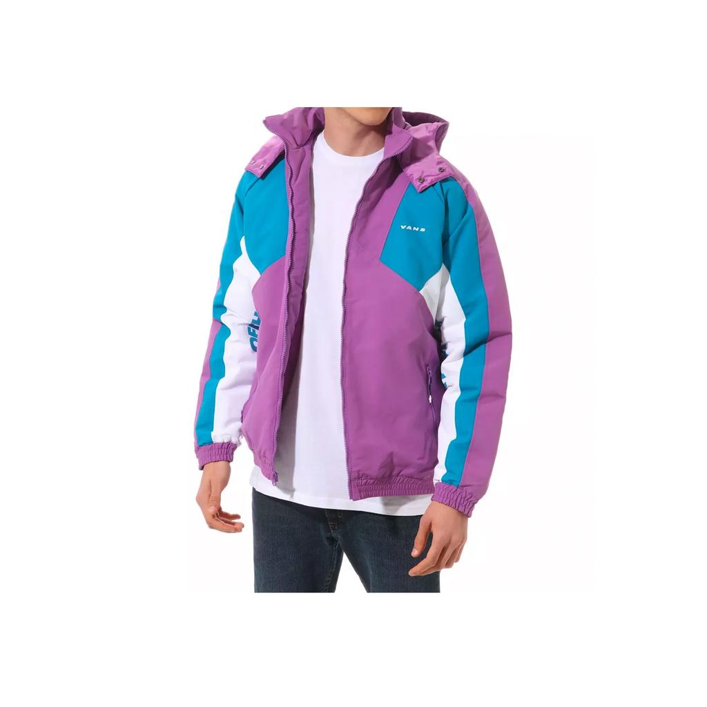 Vans Color Block Sports Hoodie Jacket Men Jackets Purple VN0A49K2ZSV