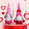Valentine's Day Pink Gnome with Knitted Hat: Cute Faceless Doll Rudolph Ornament for Creative Desktop Decoration