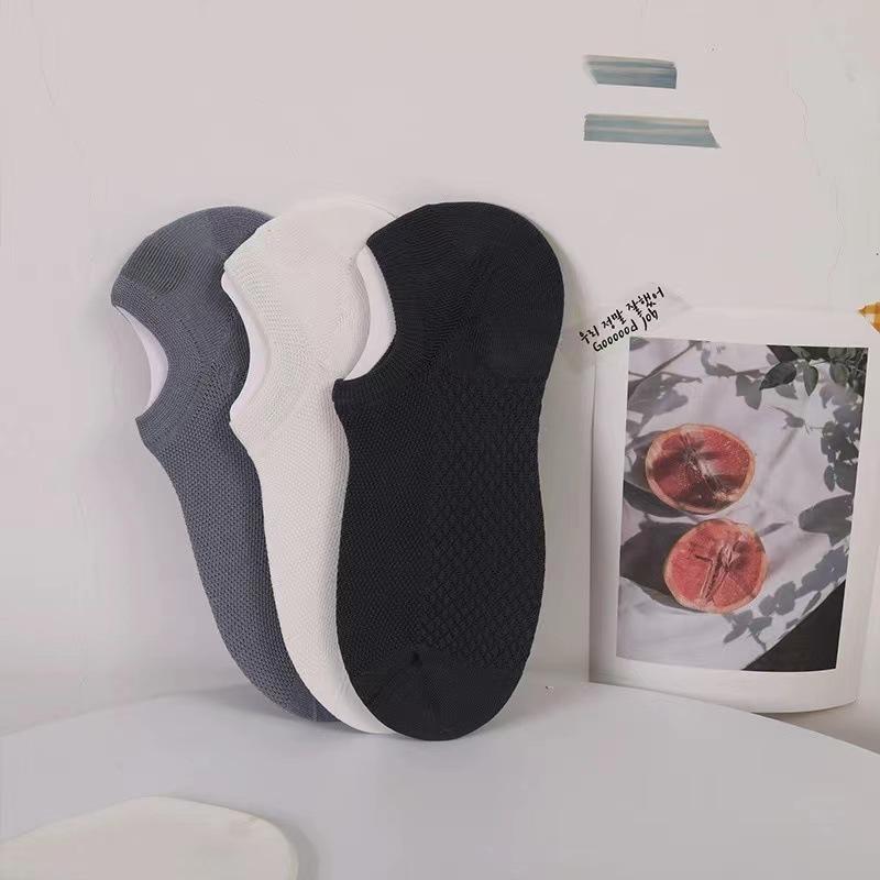 Socks Men'S Boat Socks Summer Thin Solid Color Breathable Sweat Absorbing Men'S Mesh Invisible Season Anti-Odor Sports Men'S Socks