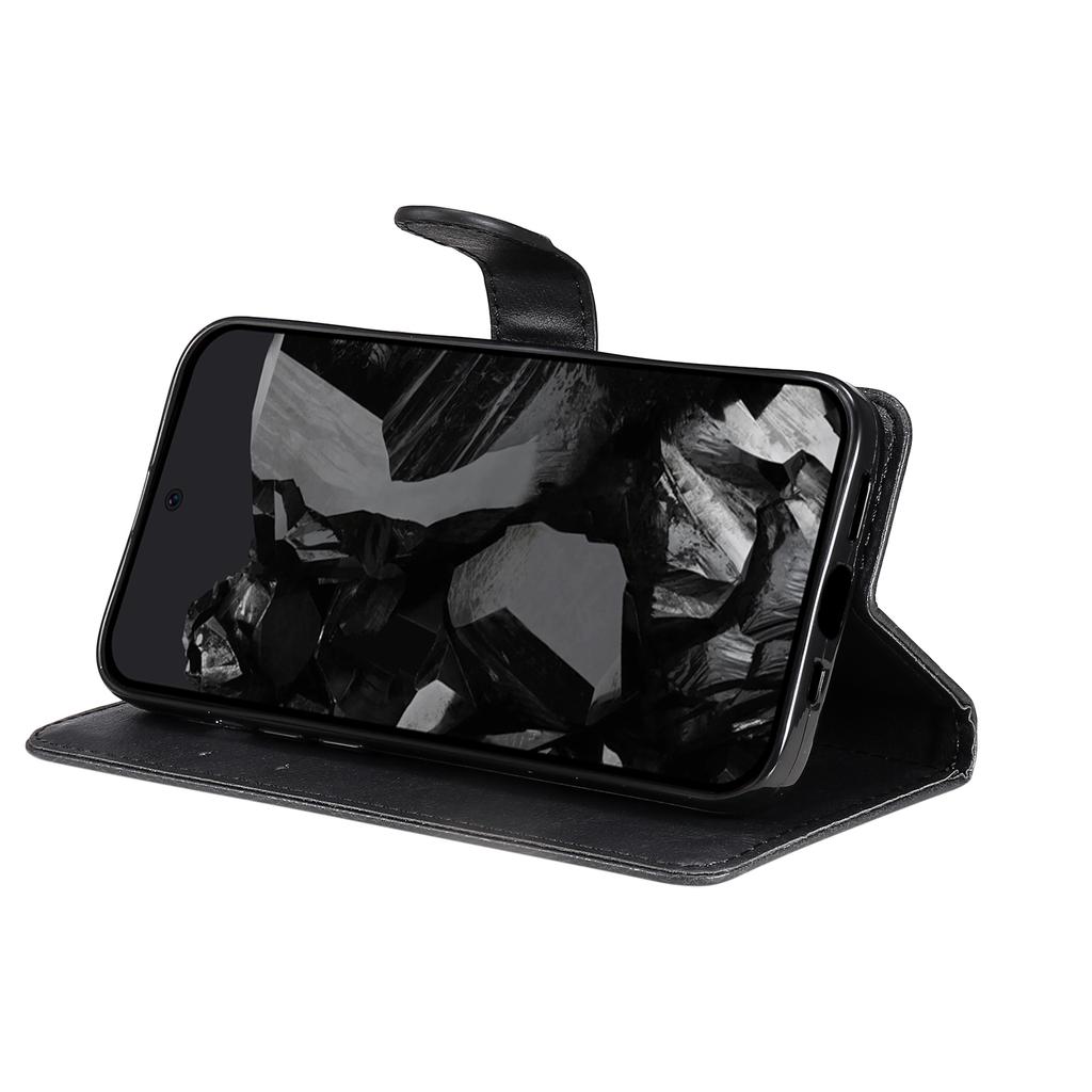 Pro Google Pixel 10 Pro XL/9 Pro XL Pouzdro Jednobarevné Kožené Mobilní Kryt Peněženka Stojánek s Poutkem