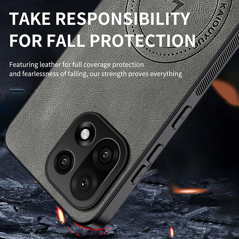 For OnePlus 15 Case Luxury Leather Skin Magnetic Magsafe Protective Back Cover Phone Shell