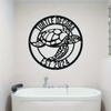Custom Sea Turtle Metal Sign, Personalized Name Wall Art, Wedding Gift for Couple