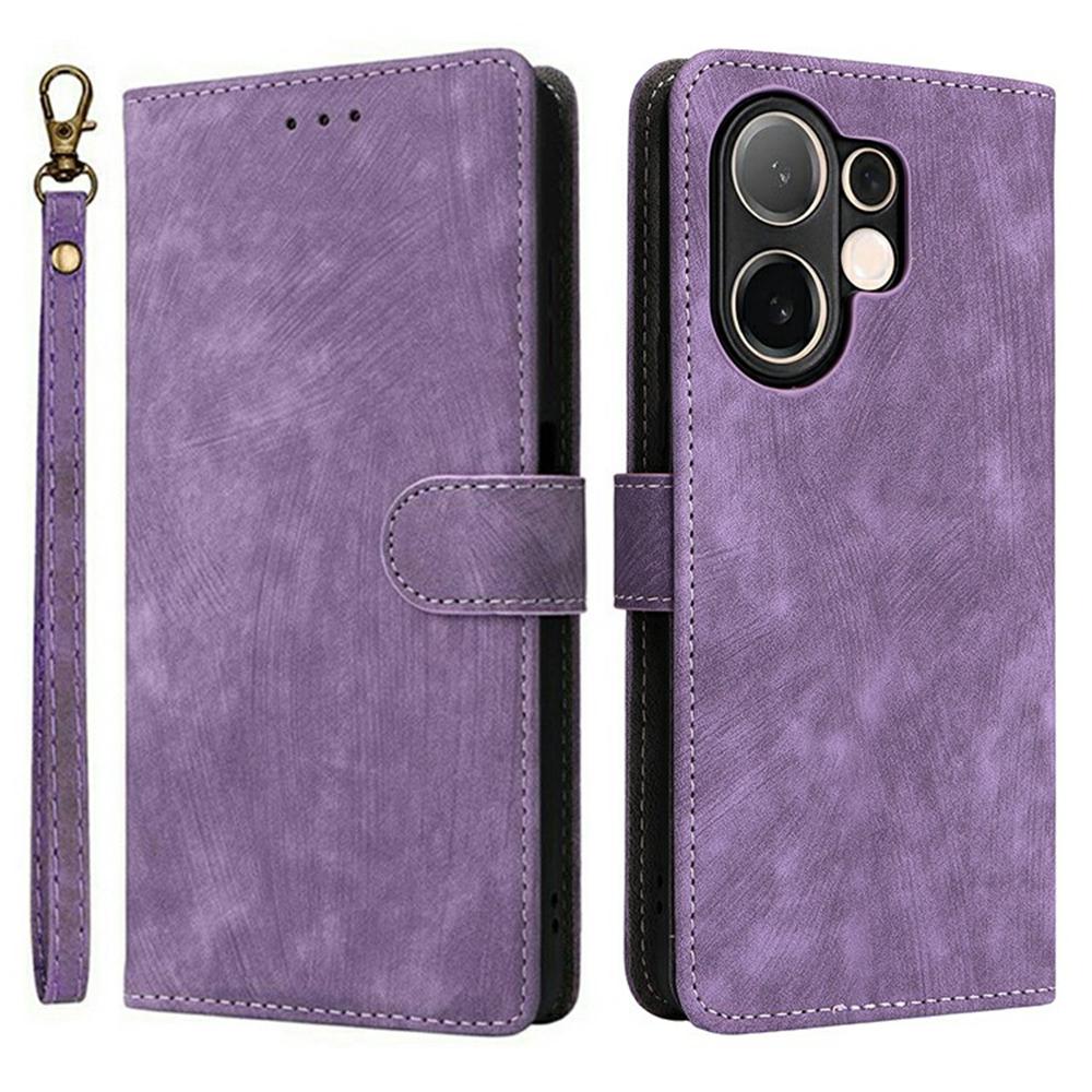 For vivo V60 5G Case Wallet RFID Blocking PU Leather Phone Cover Stand with Strap