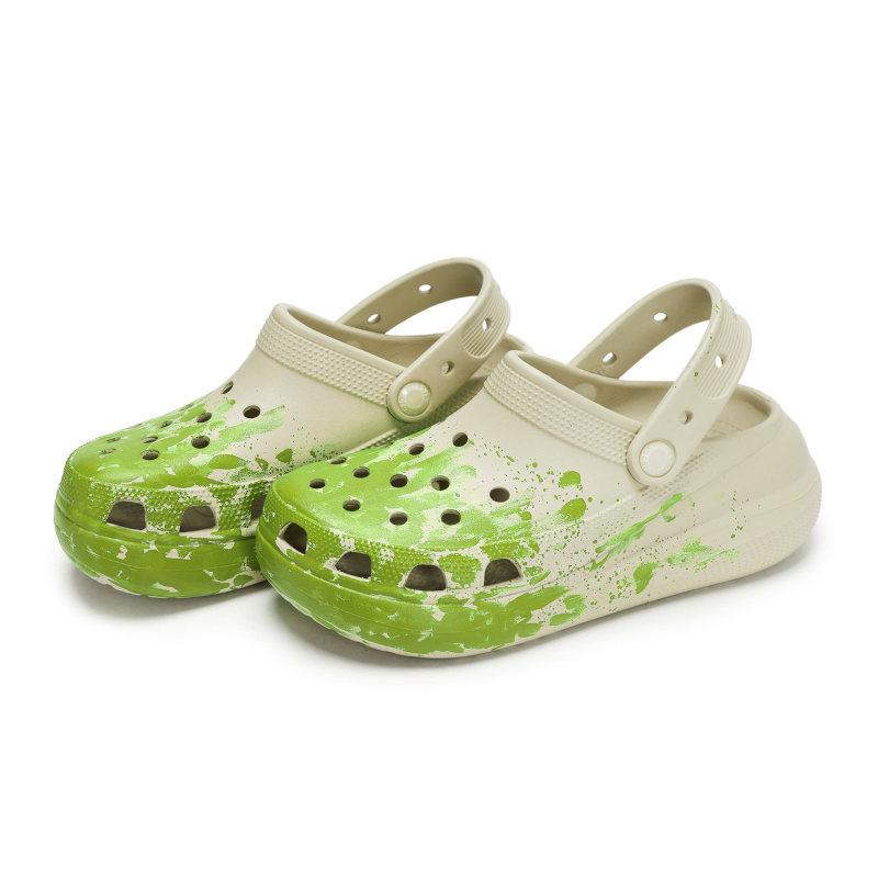 Crocs Crush Clog 811 Herstellungsstempel Stampede Szene Auf Mist treten Gefühl Geschenkbox Lochschuhe Unisex Gleiche Knochen Weiß Blau