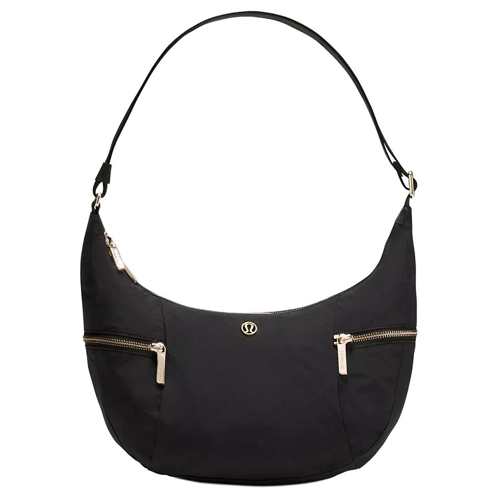 Lululemon Slouchy Sling 6L Gold Buckle Versatile Simple Nylon Shoulder Bag Women bags Black LU9DEXS-03385 Black