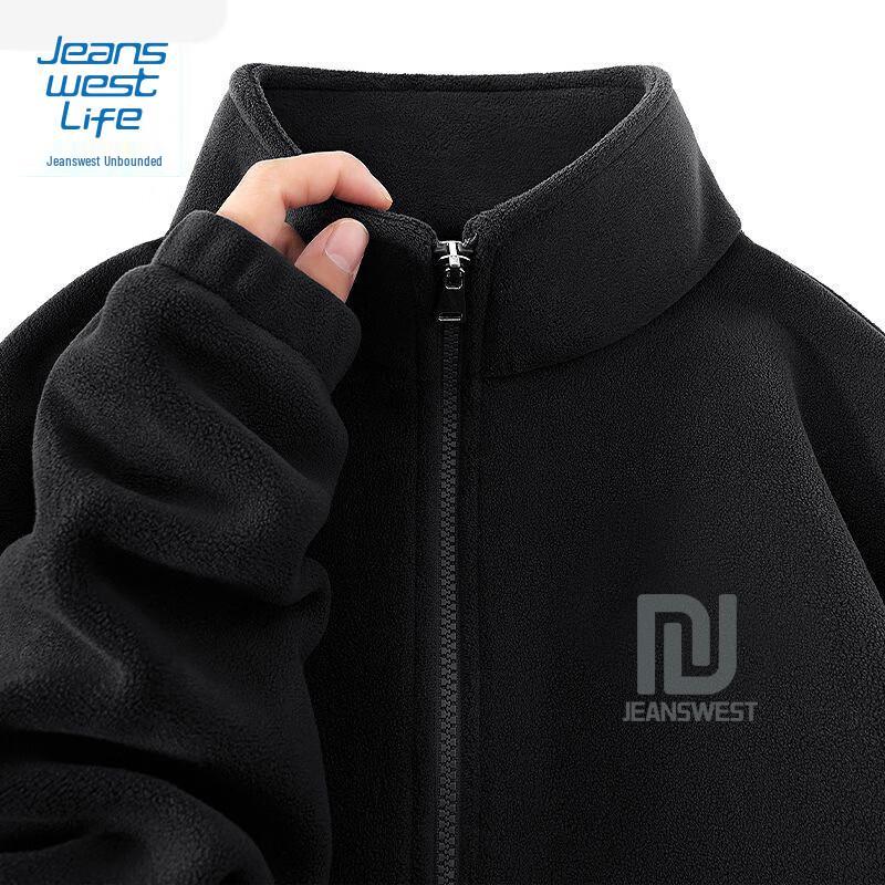 JEANSWEST LIFE Men's Fleece Lined Stand-Collar Jacket