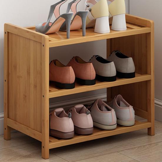 2-Tier Small Shoe Rack Organizer Smooth Edge Burr Free Easy Assembly Home Entryway Organization Shoe Stand