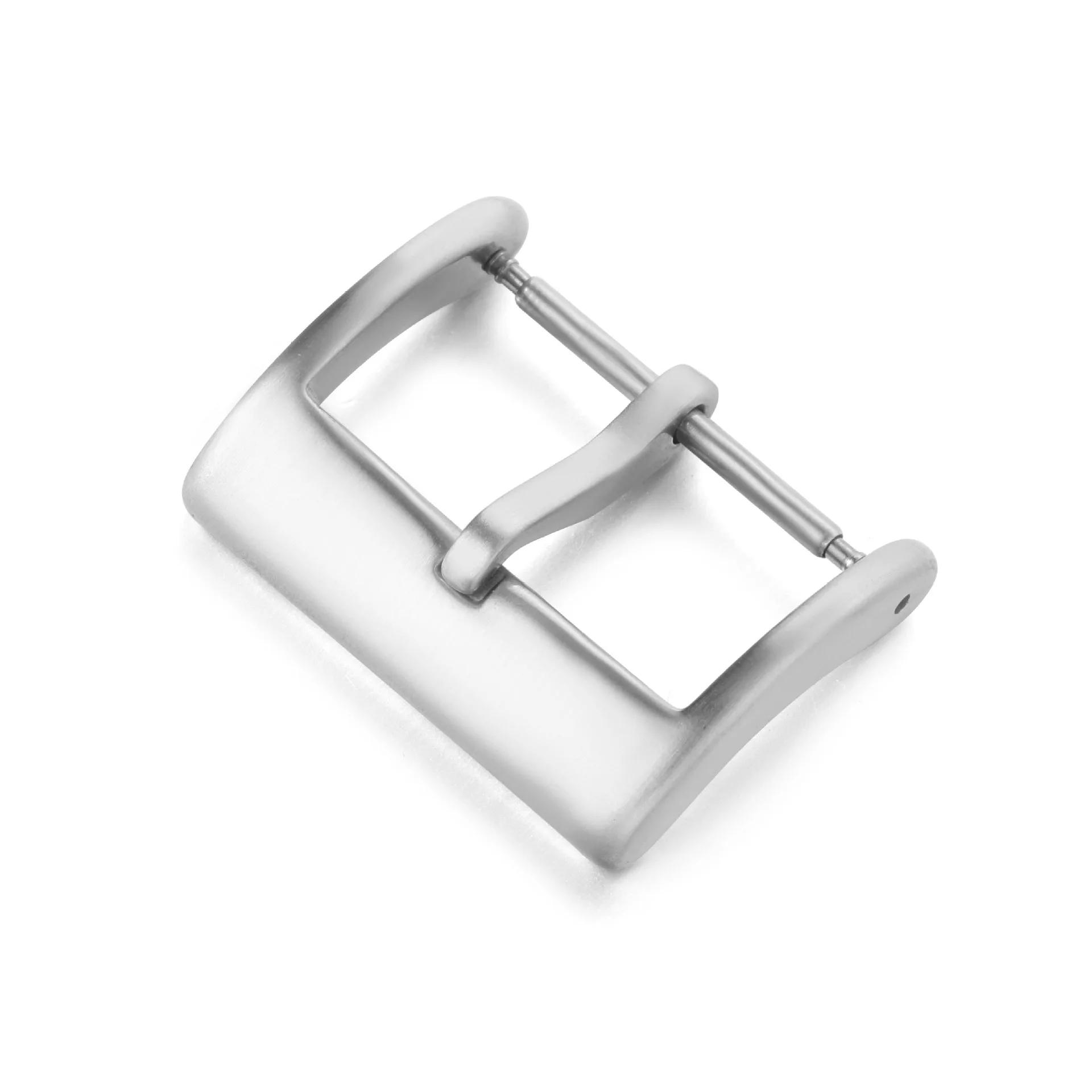 

Watch Band Metal Buckle 16 18 20 22mm Strap Solid Square Button Silver Black Rose Gold Stainless Steel Matte Polished Clasp 22mm срібний